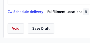 The Schedule delivery button on a transaction